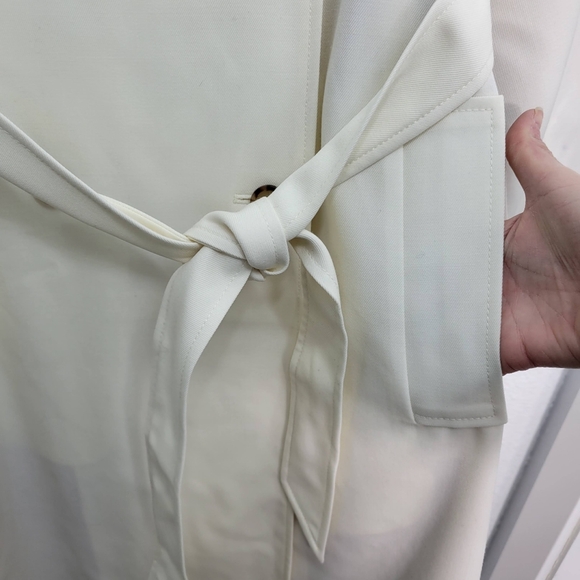 J Crew Trench coat in wool blend Size 16 NWT Cream - Picture 8 of 12